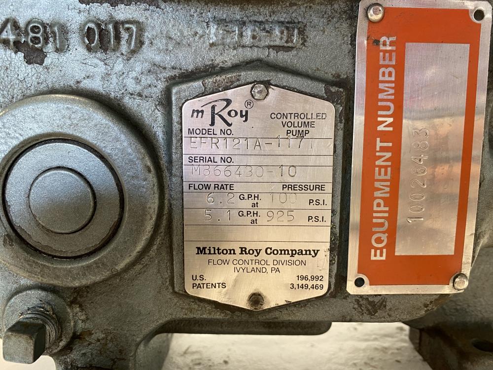 Milton Roy 6.2 GPH Controlled Volume Pump EFR121A-117